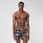 Burberry Burberry Camouflage Check Drawcord Swim Shorts, Beige