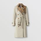 Burberry Burberry Vintage Check Panel Cotton Gabardine Trench Coat, Size: 04