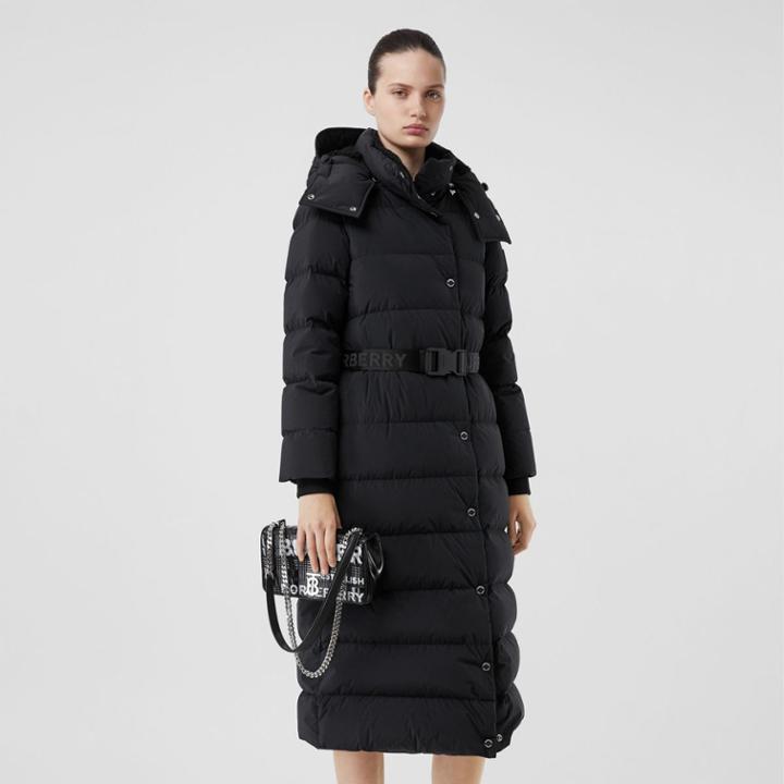 Burberry Burberry Detachable Hood Belted Puffer Coat, Size: Xxl, Black