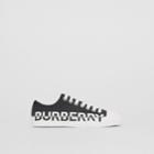 Burberry Burberry Logo Print Check Cotton Sneakers, Size: 37