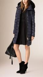 Burberry Down-filled Coat With Fur-trimmed Hood