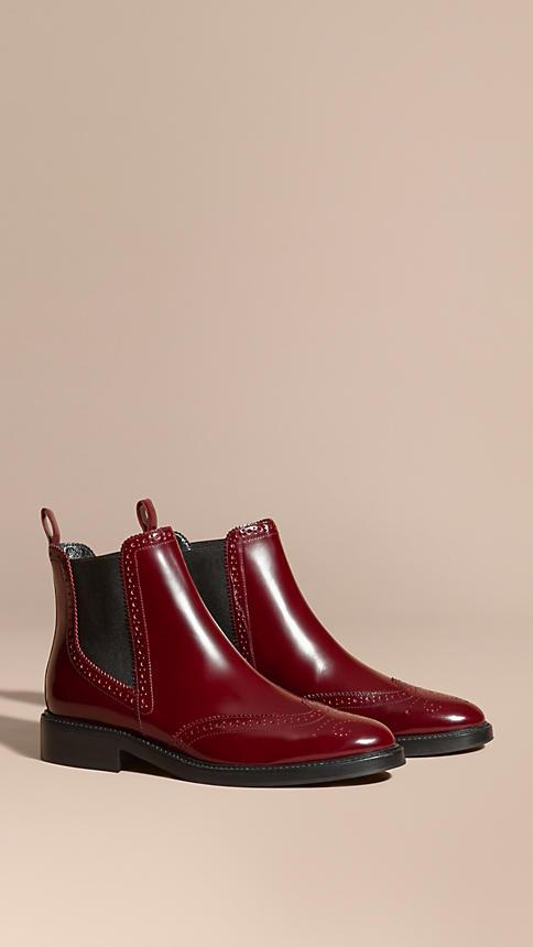Burberry Leather Wingtip Chelsea Boots