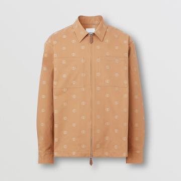 Burberry Burberry Monogram Motif Cotton Zip-front Shirt, Size: L