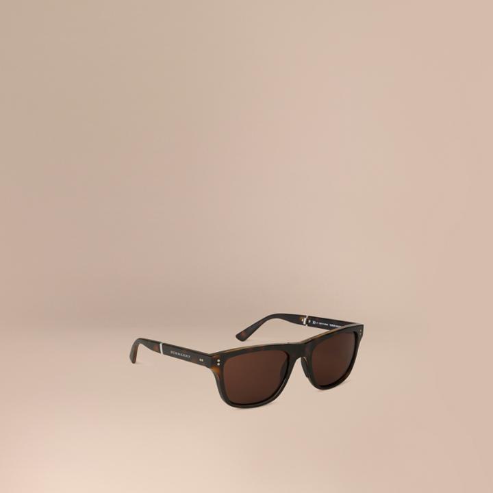 Burberry Burberry Folding Rectangular Frame Sunglasses, Brown