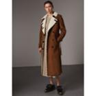 Burberry Burberry Raglan-sleeve Suede And Shearling Trench Coat, Size: 06