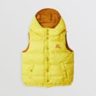 Burberry Burberry Childrens Reversible Showerproof Down-filled Hooded Gilet, Size: 10y, Yellow
