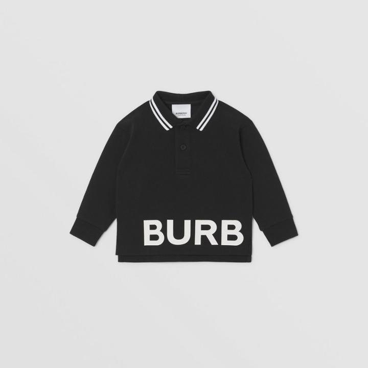 Burberry Burberry Childrens Long-sleeve Logo Print Cotton Piqu Polo Shirt, Size: 2y