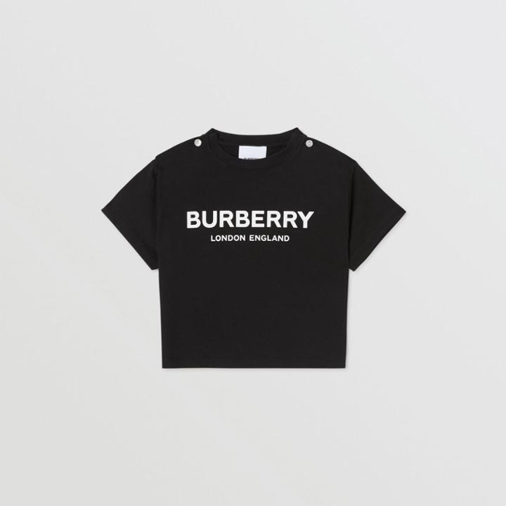 Burberry Burberry Childrens Logo Print Cotton T-shirt, Size: 2y, Black