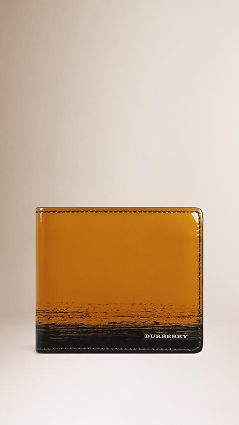 Burberry Striped Patent Leather Folding Wallet