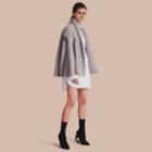 Burberry Burberry Cable Knit Cotton Blend Panelled Poncho, Grey