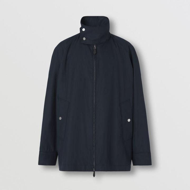 Burberry Burberry Logo Detail Cotton Gabardine Harrington Jacket, Size: 44