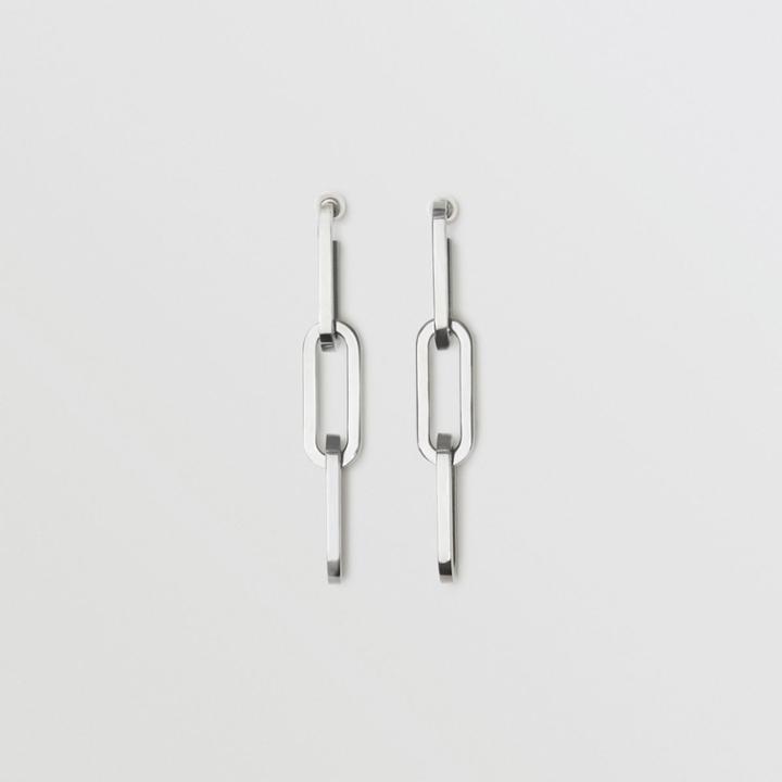 Burberry Burberry Ruthenium-tone Gold-plated Link Drop Earrings, Black