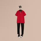 Burberry Burberry Check Placket Polo Shirt, Size: 4y, Red