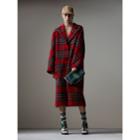 Burberry Burberry Tartan Double-faced Wool Cashmere Oversized Coat, Size: 02, Grey
