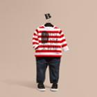 Burberry Burberry Long-sleeved Use Your Head Graphic Cotton T-shirt, Size: 2y, Red