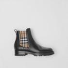 Burberry Burberry Vintage Check Detail Leather Chelsea Boots, Size: 35