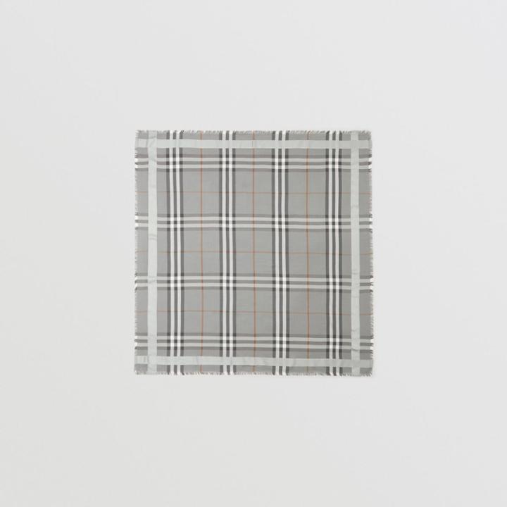 Burberry Burberry Check Silk Wool Large Square Scarf