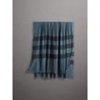 Burberry Burberry Check Modal Wool Scarf, Blue