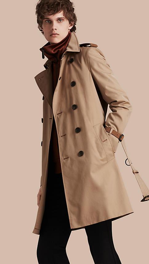 Burberry Leather-trimmed Cotton Trench Coat