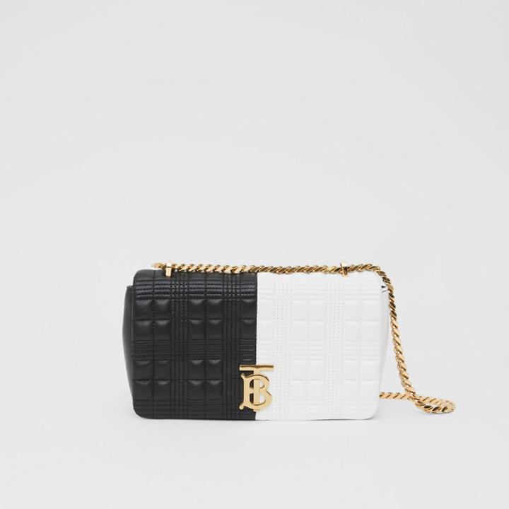 Burberry Burberry Small Quilted Two-tone Lambskin Lola Bag, White