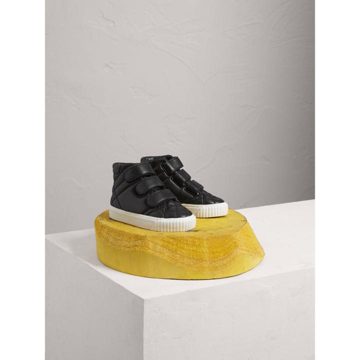 Burberry Burberry Quilted Leather High-top Trainers, Size: 7, Black