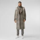 Burberry Burberry Quilted Panel Check Wool Cotton Trench Coat, Size: 48, Beige