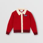 Burberry Burberry Childrens Logo Detail Merino Wool Blend Cardigan, Size: 10y, Red