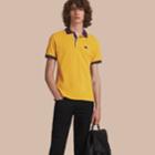 Burberry Burberry Two-tone Check Placket Cotton Piqu Polo Shirt, Yellow