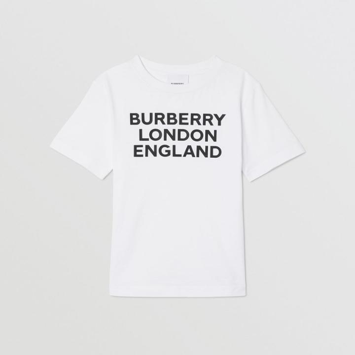 Burberry Burberry Childrens Logo Print Cotton T-shirt, Size: 12y, White