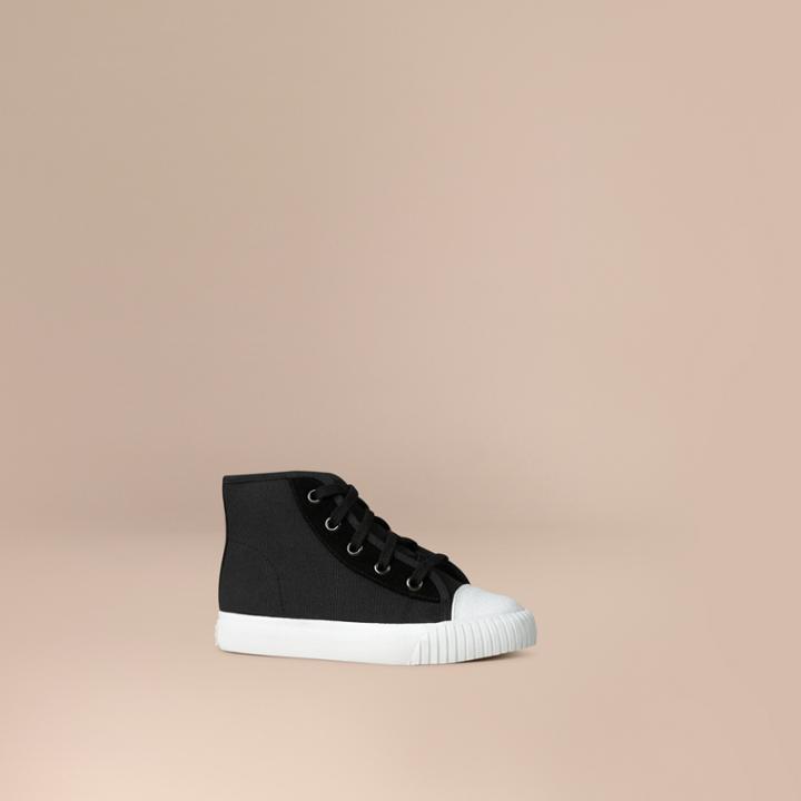 Burberry Burberry High-top Canvas Trainers, Size: 9.5, Black