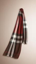 Burberry Lightweight Check Wool Cashmere Scarf