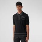 Burberry Burberry Embroidered Logo Knit Silk Polo Shirt, Size: Xs