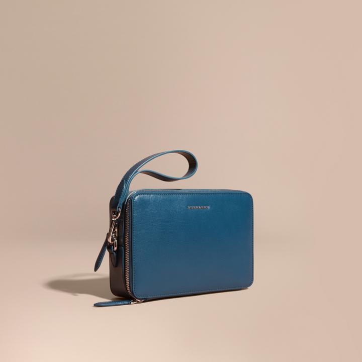 Burberry Burberry London Leather Pouch, Blue