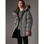 Burberry Burberry Detachable Fur Trim Hooded Down-filled Cashmere Parka, Size: 40