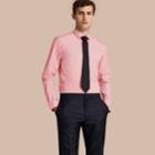 Burberry Burberry Modern Fit Stretch Cotton Shirt, Size: 17.5, Pink