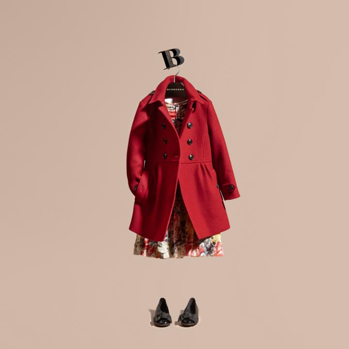 Burberry Burberry Tailored Wool Cashmere Blend Coat, Size: 10y