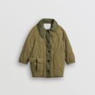Burberry Burberry Childrens Military Quilted Cotton Coat, Size: 12y, Green