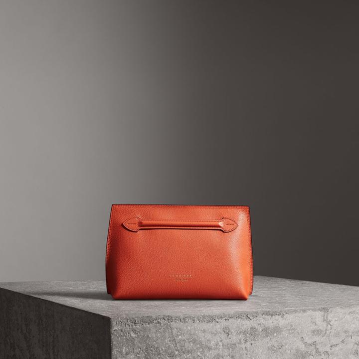 Burberry Burberry Grainy Leather Wristlet Clutch, Orange