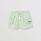 Burberry Burberry Childrens Logo Print Cotton Drawcord Shorts, Size: 10y, Green
