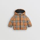 Burberry Burberry Childrens Vintage Check Down-filled Hooded Jacket, Size: 3y, Yellow