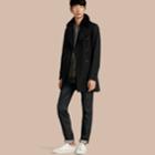 Burberry Burberry Shearling Topcollar Cotton Gabardine Trench Coat With Warmer, Size: 36, Black