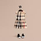 Burberry Burberry Cap-sleeved Check Cotton Voile Dress, Size: 8y, Beige
