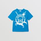 Burberry Burberry Childrens Logo Graphic Print Cotton T-shirt, Size: 12y, Blue