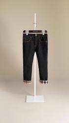 Burberry Check Cuff Indigo Jeans