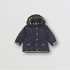 Burberry Burberry Childrens Detachable Hood Diamond Quilted Jacket, Size: 2y, Blue