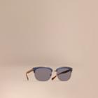 Burberry Burberry Textured Front Square Frame Sunglasses, Blue