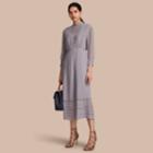 Burberry Burberry Lace Detail Silk Crepon Dress, Size: 08, Purple