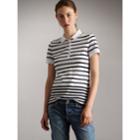 Burberry Burberry Striped Stretch Cotton Piqu Polo Shirt, Size: Xl, White