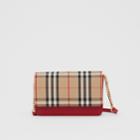 Burberry Burberry Vintage Check Canvas And Leather Bag, Red