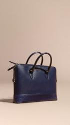 Burberry Burberry The Barrow Bag In London Leather And Alligator, Blue